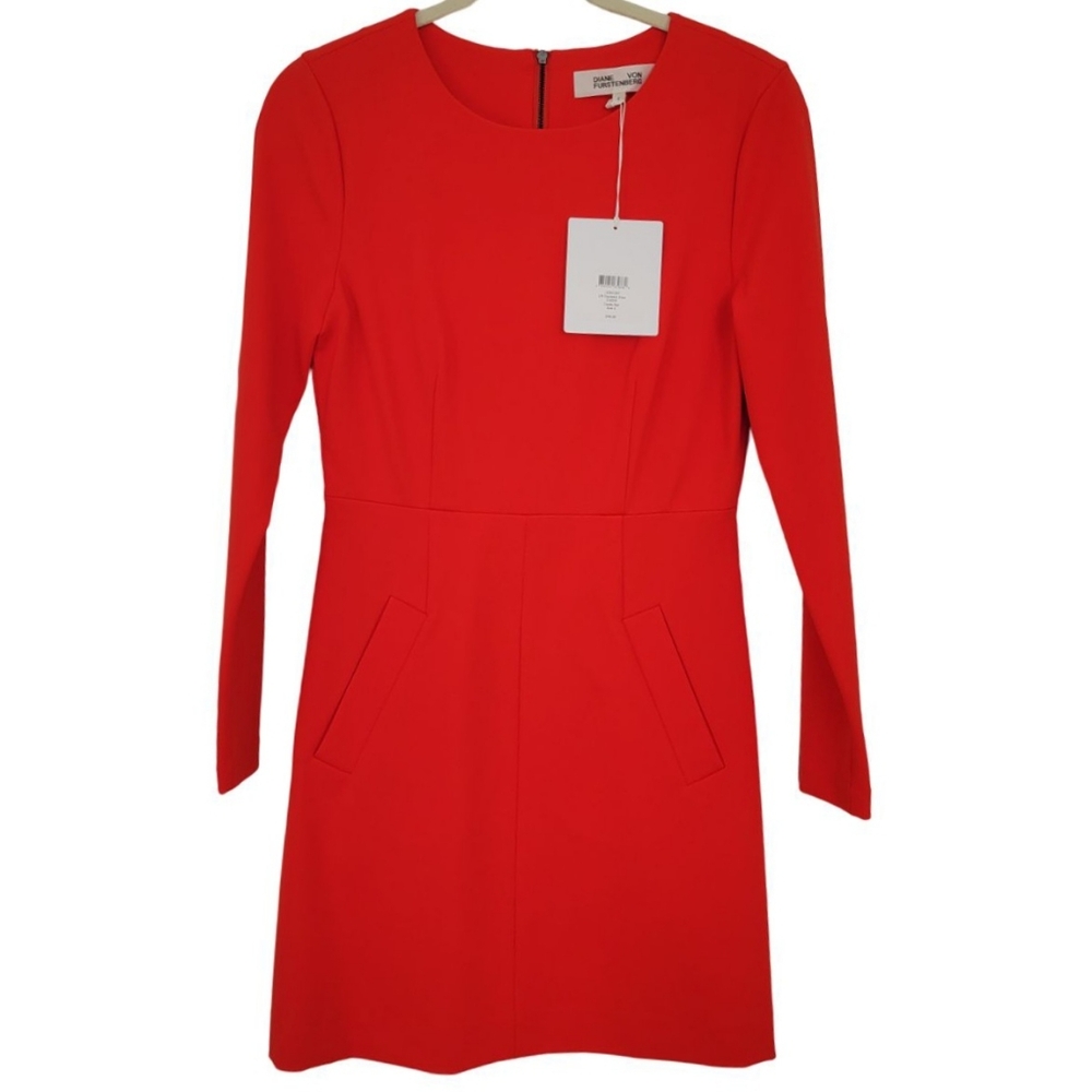 NWT! Diane Von Furstenberg Red Zip Capreena Dress